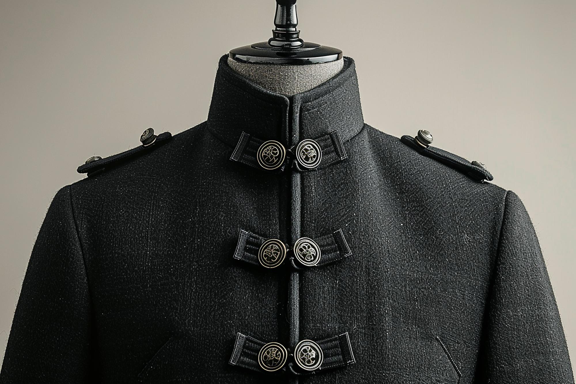 Large embroidered jacket detail on mannequin